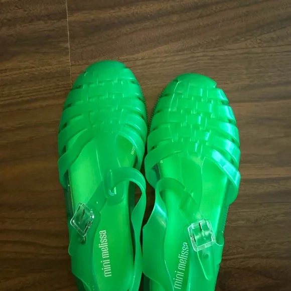 Mini Melissa Kids Neon Green Jelly Sandals - Picture 5 of 7